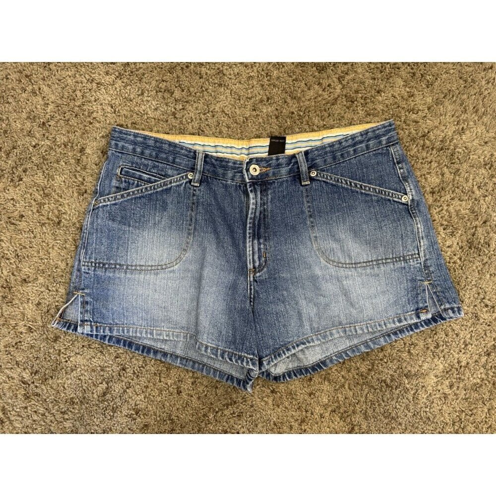 ARIZONA Vintage Blue Denim Shorts 90s Y2k Midrise Basic Casual Outdoor 13 35x3